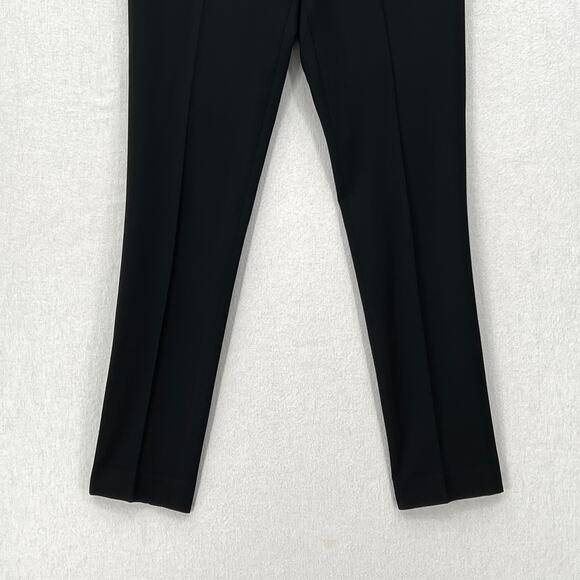 REISS Lee Trouser Pants Womens 4 Black Wool Mid Rise Tailored Slim Ankle Crop - Picture 7 of 15